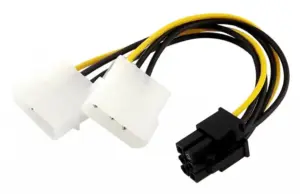 Powertech Καλώδιο PCI-E 6pin σε 2x molex IDE 4pin 10cm