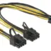 Powertech καλώδιο PCIe 6pin σε 2x 8pin 30cm
