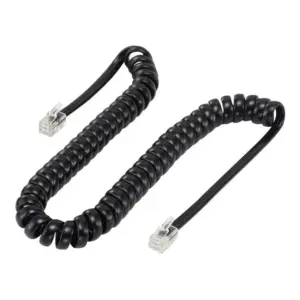 Powertech Καλώδιο Τηλεφώνου RJ10 4P4C Spiral 2m Black