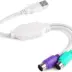 Powertech Καλώδιο USB Αρσενικό σε 2x PS2 Θηλυκό 0.20m Λευκό CAB-U047