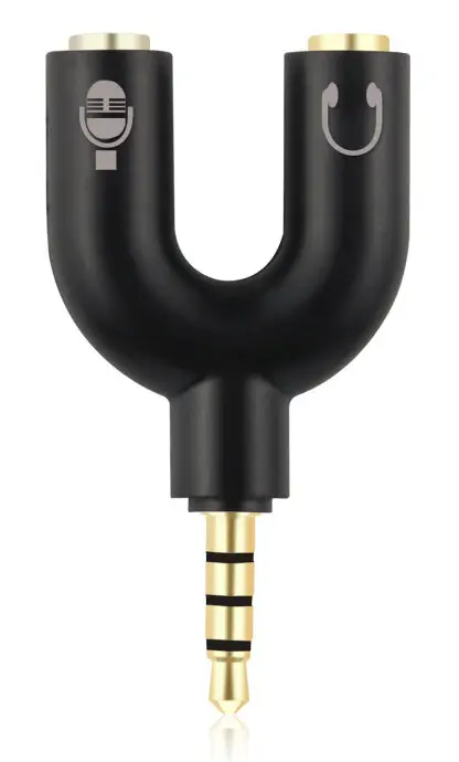 Powertech Splitter 3.5mm Headphone Mic Audio Y Splitter Cable Female to Dual Male Converter Adapter
