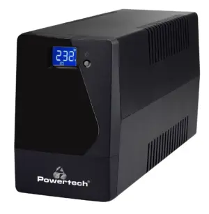 Powertech Ups Line Interactive με Οθόνη 1050Va 630W 2x Schuko 2x Rj45/Rj11