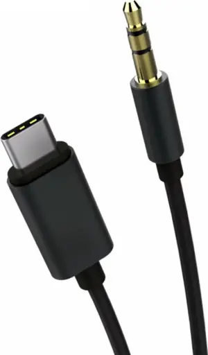 Powertech USB 2.0 Cable USB-C male - 3.5mm Μαύρο 1m