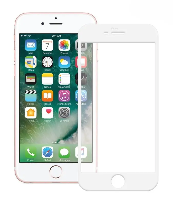 Προστατευτικά Οθόνης Tempered Glass 5D Full Glue για iPhone 6 Plus, White