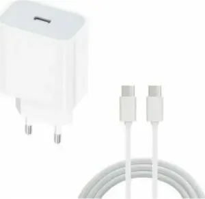 QIHANG Φορτιστής 20W με Θύρα USB-C & Καλώδιο USB-C, Λευκός