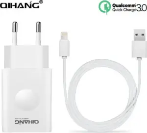 QIHANG Τροφοδοτικό Travel Charger + USB Καλώδιο 5V DC ~ 3000MA