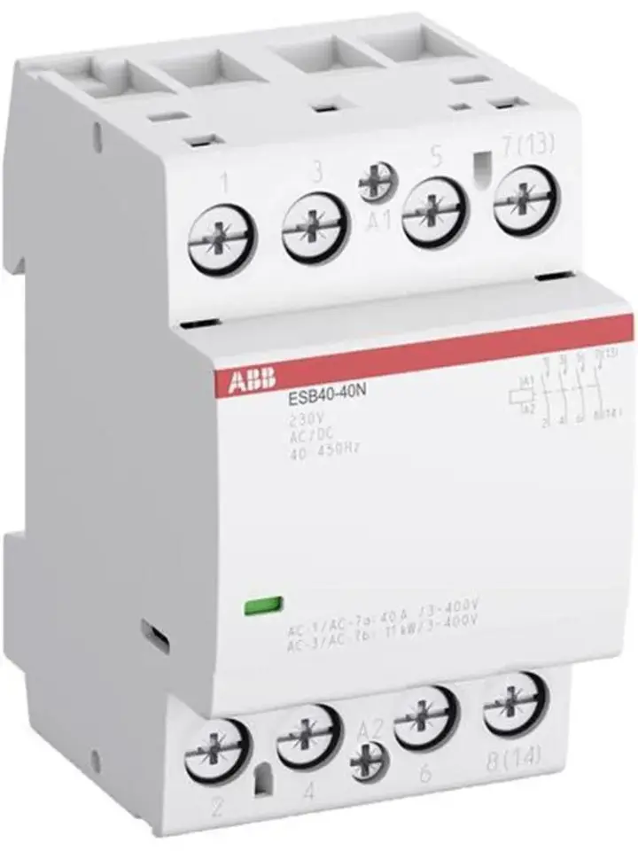 Ρελέ Ισχύος Ράγας 4P 40A 4NO 230VAC/DC Αθόρυβος ESB40-40N