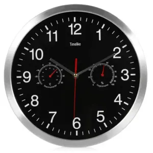 Ρολόι τοίχου Timelike με Θερμόμετρο και Υγρόμετρο 31cm