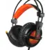 SADES Gaming Headset A6 Over Ear USB, LED Πορτοκαλί