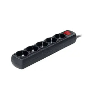 Sas 100-11-118 Πολύμπριζο Ασφαλείας Black Schuko 5ΘεΣ.
