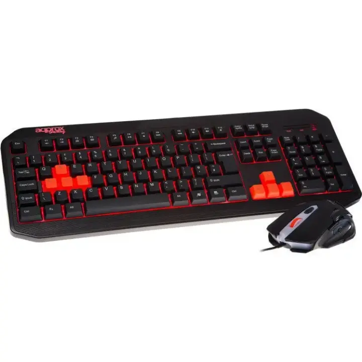 Σετ Πληκτρολόγιο-Ποντίκι 8 Gaming Keys Usb Black w/Red Led Aqprox QUASAR