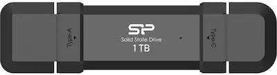 SILICON POWER Εξωτερικός SSD DS72 USB/USB-C 1TB 1050-850MBps Μαύρο