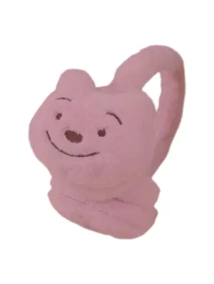 Soft Plush Warmer Earmuff Bear Dark Pink
