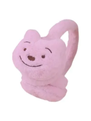 Soft Plush Warmer Earmuff Bear Pink
