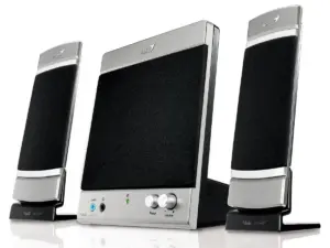 Speakers Genius Flat 2.1 15W Slim Silver & Black