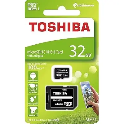 Toshiba Micro Sd Hc M102 32Gb Class 4 With Adapter - 5 Years Warranty