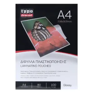 Typotrust Δίφυλλα Πλαστικοποίησης A4 Glossy 80 micron 100τεμ.