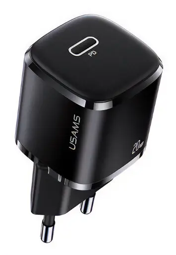 USAMS φορτιστής τοίχου US-CC124 USB Τype-C 20W μαύρος