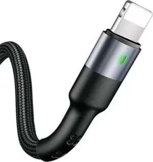 USAMS Καλώδιο Braided USB σε Lightning U26 Fast Charging 2A 1m Μαύρο