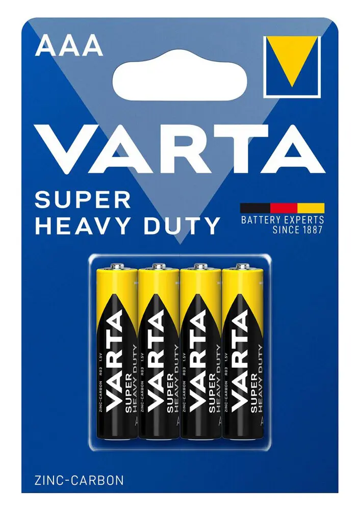 Varta Μπαταρίες Zinc Carbon Super Heavy Duty AAA/R03 1.5V 4τμχ