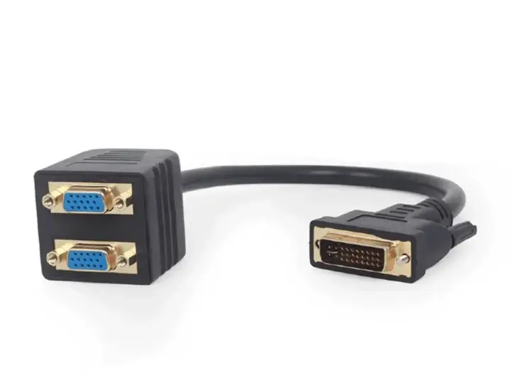 Video Splitter Dvi-i Male To 2x Vga Fml Black 3