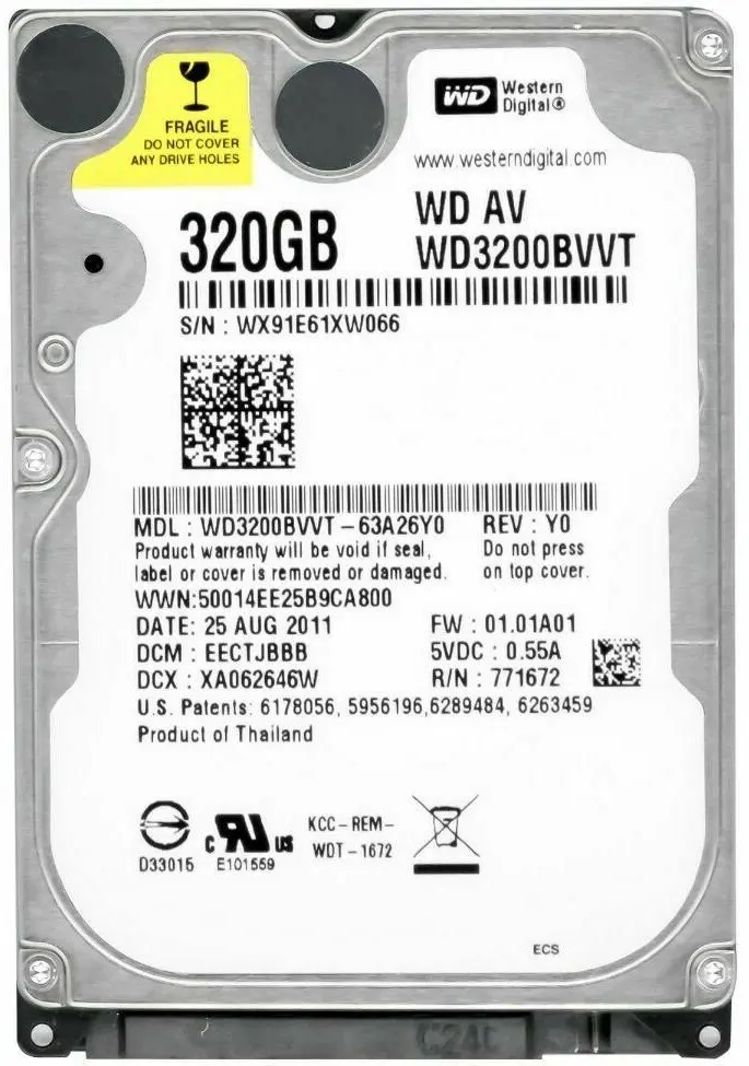 Western Digital AV25 320GB/2.5''/5400 RPM/SATA/32MB CACHE