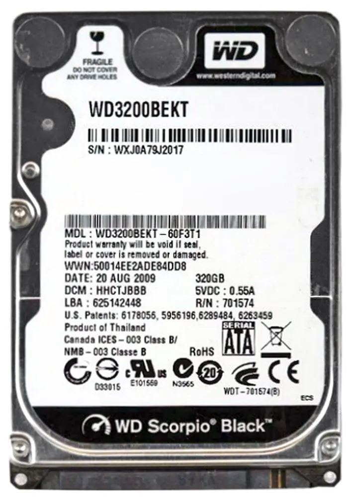 Western Digital Hdd Scorpio Black 320gb/2,5''/7200rpm/SataII