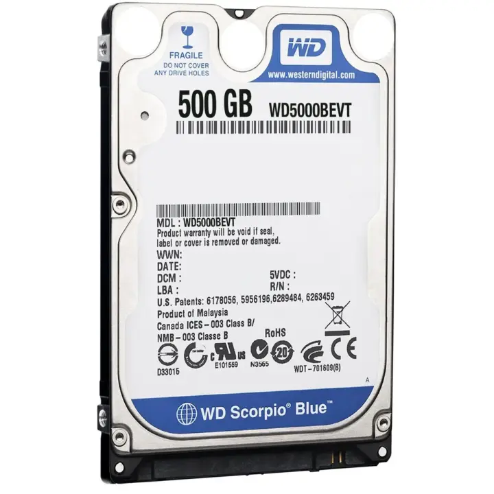 HDD Scorpio Blue 500GB/2.5''/5400RPM/SATAII/8MB Cache